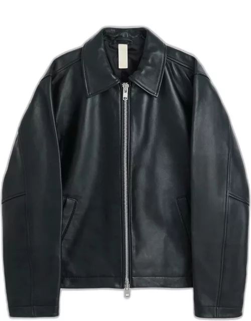 Sunflower #6027 Black leather biker jacket - Short Leather Jacket