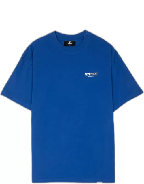 Represent Owners Club T-shirt Cobalt blue pink t-shirt with logo - Owners Club T-shirt