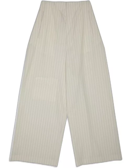 MM6 Maison Margiela Pantalone Off white pinstriped baggy tailored pant