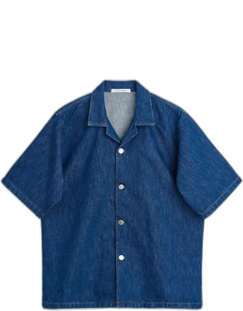 Sunflower #5090 Blue rinse denim shirt with short sleeves - Loose Shirt