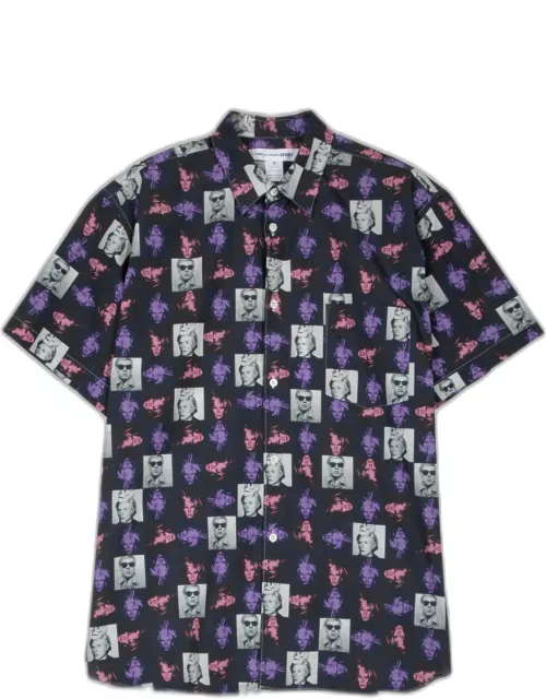 Comme des Garçons Shirt Mens Shirt Woven Multicolour Andy Warhol printed shirt with short sleeve