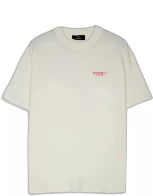 Represent Owners Club T-shirt White cotton t-shirt with pink logo - Owners Club T-shirt