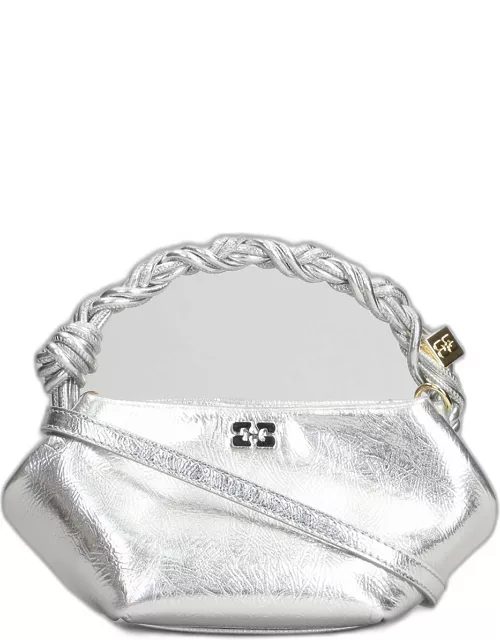 Ganni Hand Bag In Silver Leather