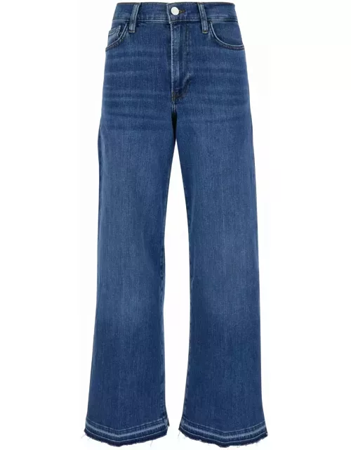 Frame Blue Denim le Slim Palazzo Jeans In Cotton Woman