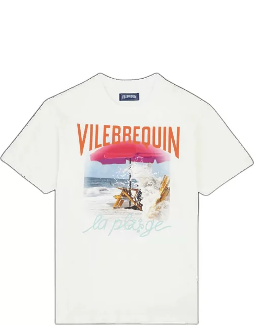 Men Cotton T-shirt Wave On Vbq Beach - Tee Shirt - Portisol - White