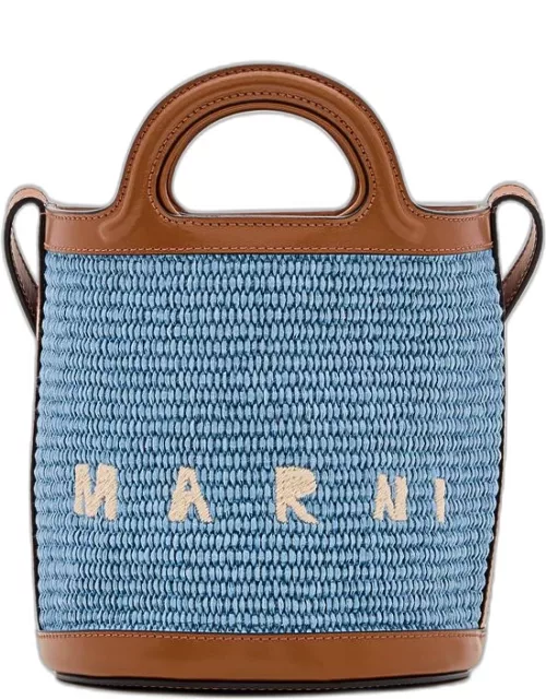 Marni Micro Tropicalia Raffia Bucket Bag Sky blue TU