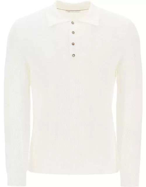 BRUNELLO CUCINELLI long-sleeved knitted polo shirt