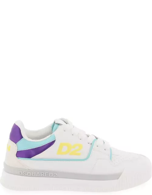 DSQUARED2 smooth leather new jersey sneakers in