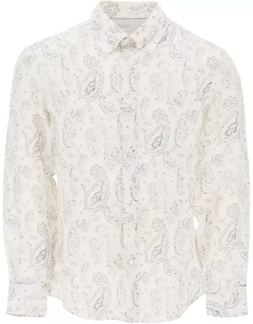BRUNELLO CUCINELLI linen shirt with paisley pattern