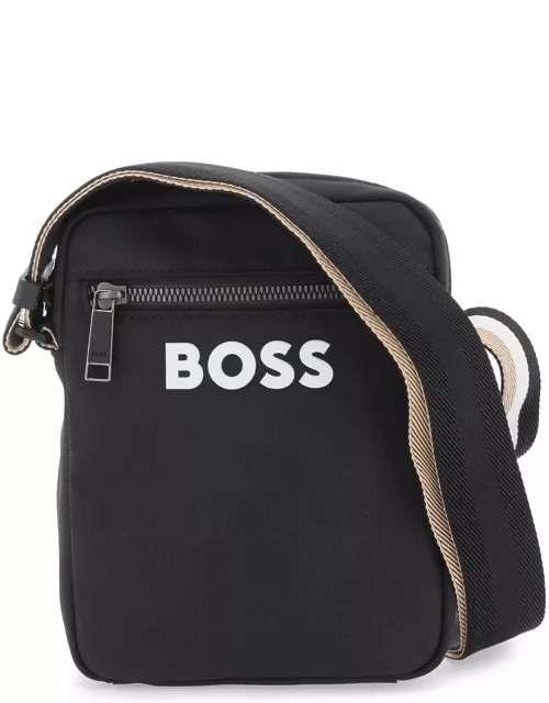 BOSS shoulder bag with rubberized logo