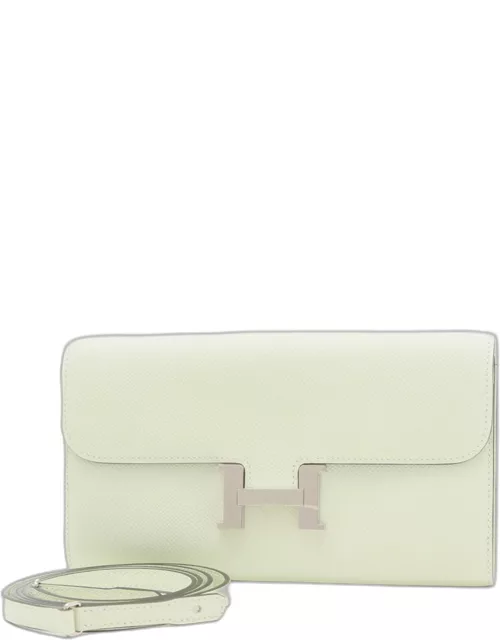 Hermes Green Epsom Leather To Go Wallet Shoulder Bag