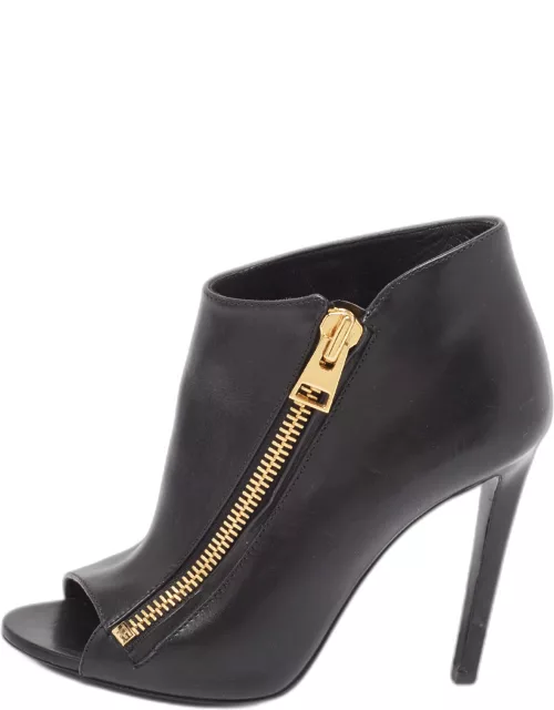 Tom Ford Black Leather Ankle Boot