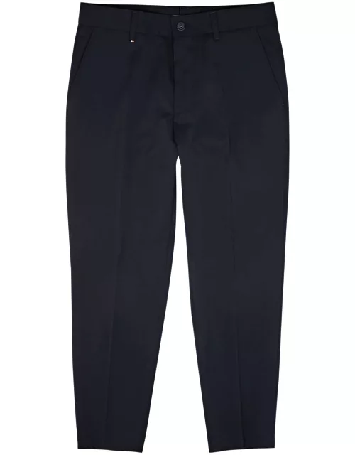 Boss Slim-leg Stretch-twill Trousers - Navy - 48 (W32 / M)