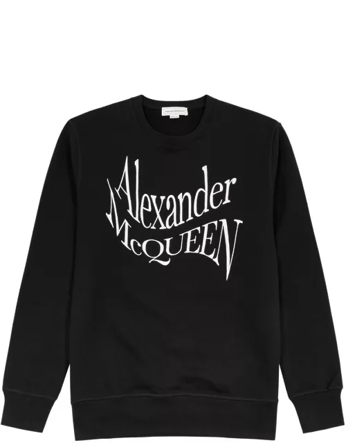 Alexander Mcqueen Logo-embroidered Cotton Sweatshirt - Black
