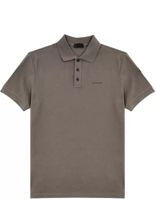 Moncler Logo Piqué Cotton Polo Shirt - Beige