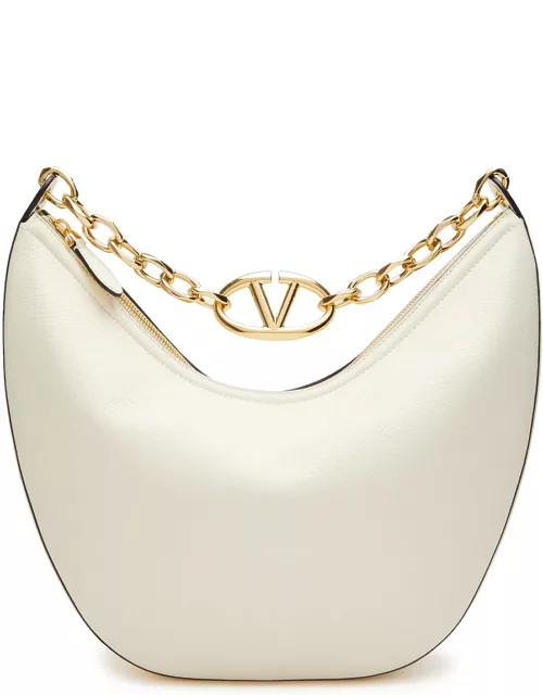 Valentino VLogo Moon Medium Leather Shoulder bag - Ivory
