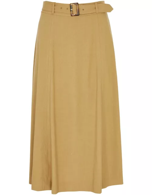 Veronica Beard Arwen Linen-blend Midi Skirt - Taupe - 4 (UK8 / S)