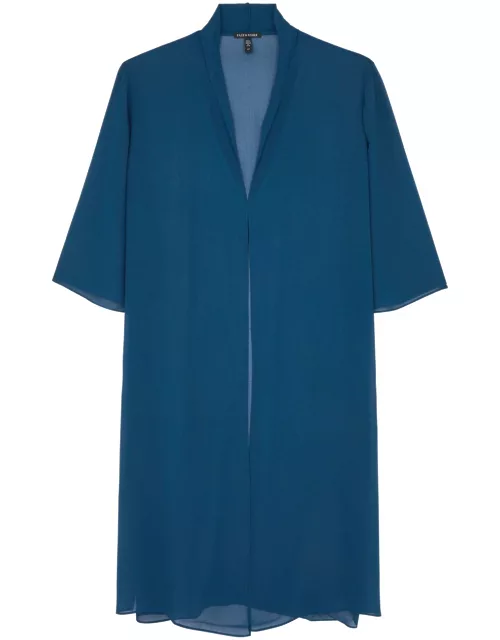 Eileen Fisher Semi-sheer Silk Jacket - Blue - L (UK 18-20 / XL)