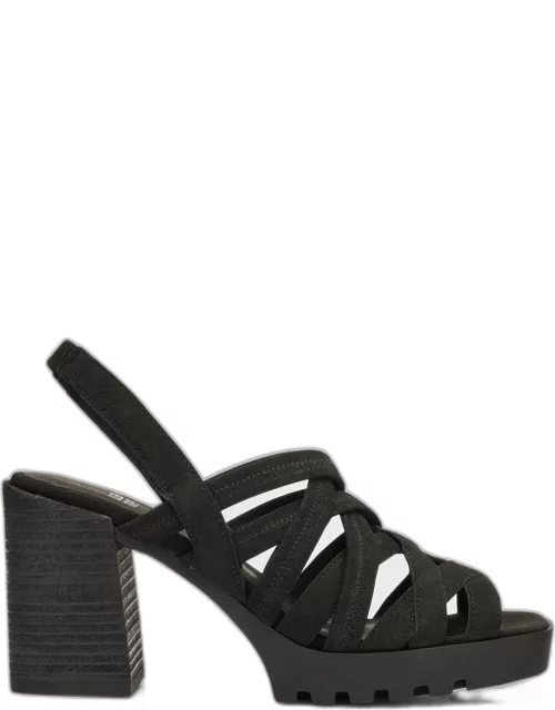 Strappy Suede Caged Slingback Sandal