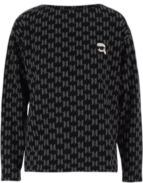 Karl Lagerfeld Monogrammed Cotton Sweatshirt