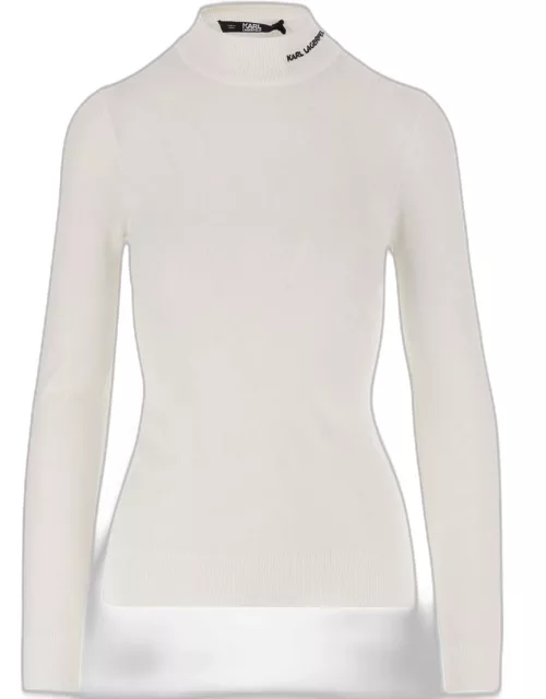 Karl Lagerfeld Stretch Viscose Pullover With Logo