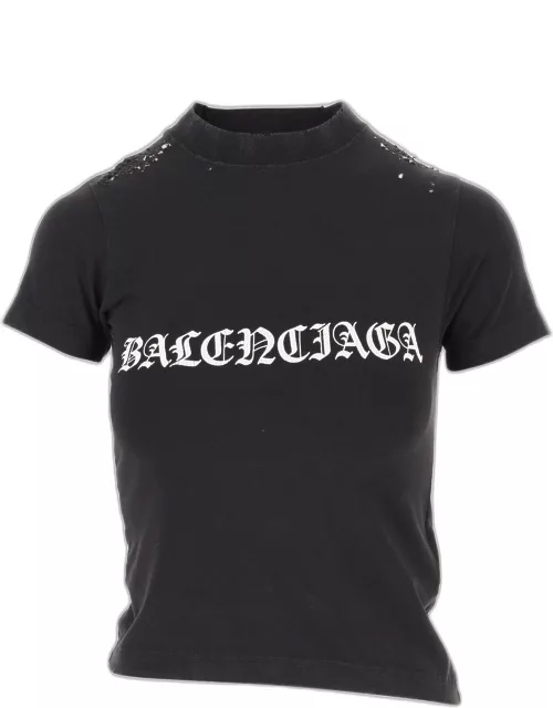Balenciaga Stretch Cotton T-shirt With Logo