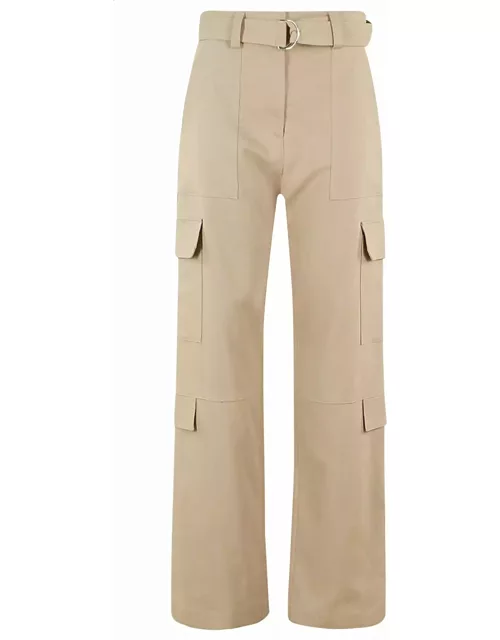 MSGM Belted High-waist Palazzo Cargo Pant