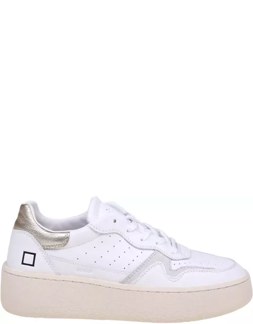 D.A.T.E. Step Sneakers In White Leather