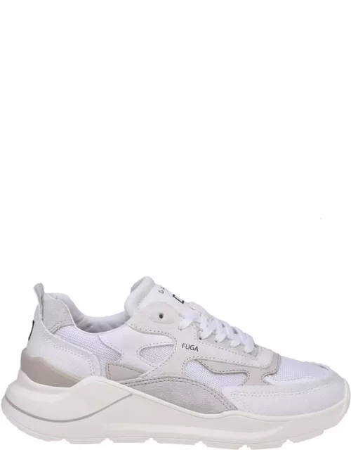 D.A.T.E. Fuga Sneakers In White Leather And Fabric