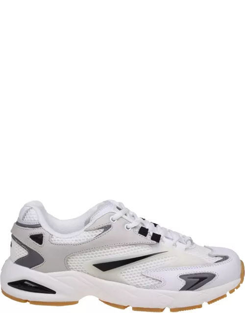 D.A.T.E. Sn23 Sneakers In White/grey Mesh And Leather