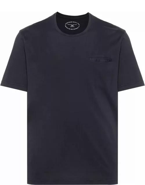 Fedeli Navy Blue Cotton T-shirt