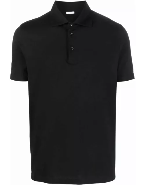 Malo Black Stretch-cotton Polo Shirt