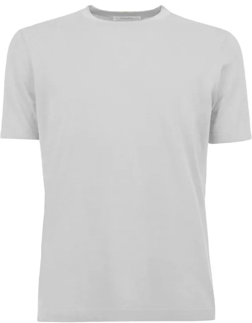Kangra White Cotton Ribbed T-shirt