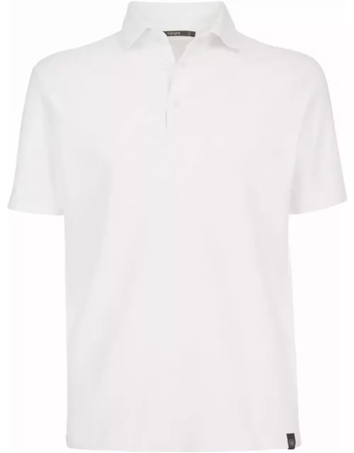 Kangra White Cotton Polo Shirt