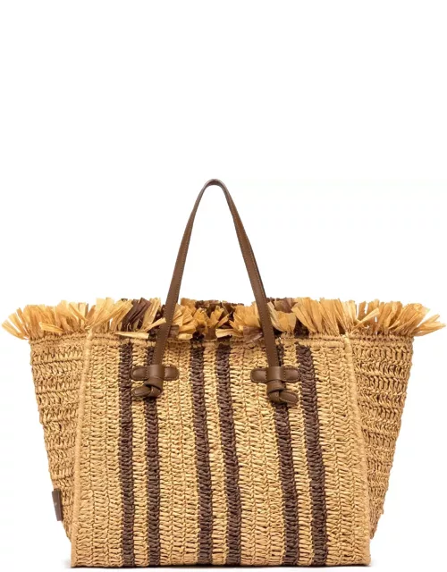 Gianni Chiarini Shopping Bag Is Made Of Straw-effect Materia