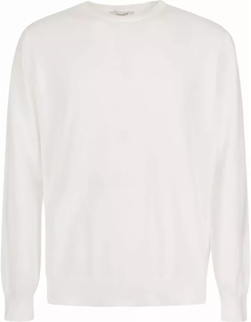 Kangra White Cotton Ribbed Sweater