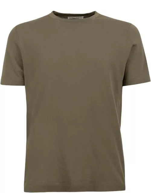 Kangra Green Cotton Ribbed T-shirt