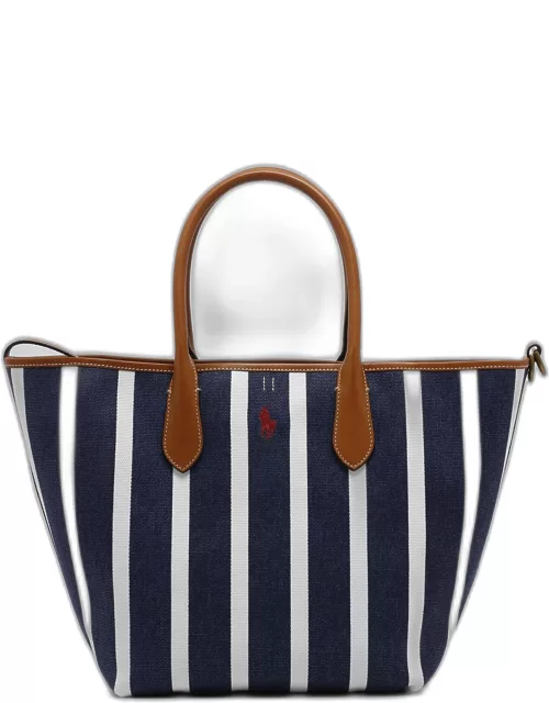 Polo Ralph Lauren Blue And White Cotton Tote Bag