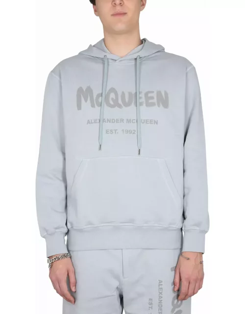Alexander McQueen Graffiti Logo Print Sweatshirt