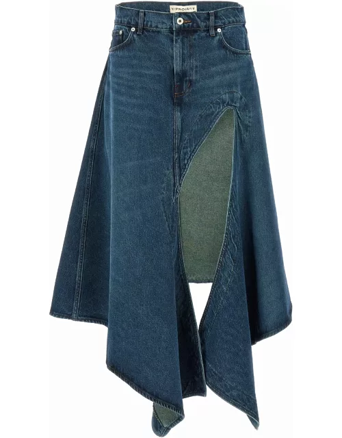 Y/Project evergreen Cut Out Denim Skirt