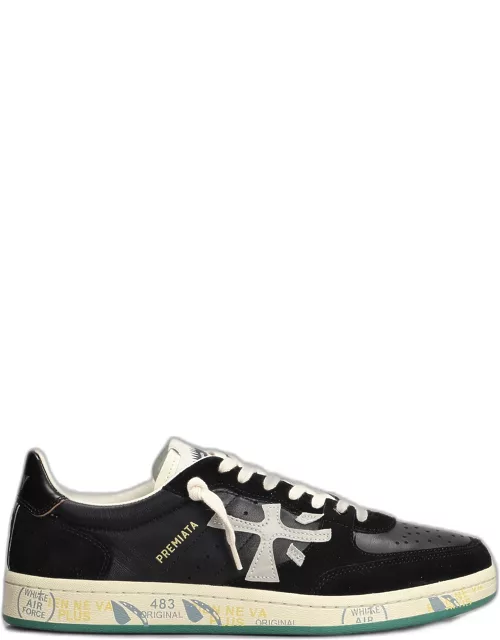 Premiata Bskt Clay Sneakers In Black Suede And Leather