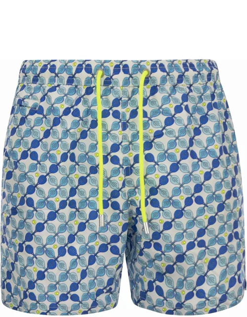 MC2 Saint Barth Lightweight Fabric Swim Boxer Shorts With Print