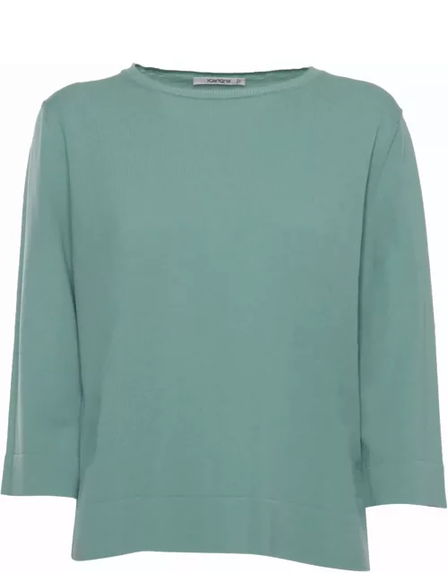 Kangra Aqua Green Cotton Sweater