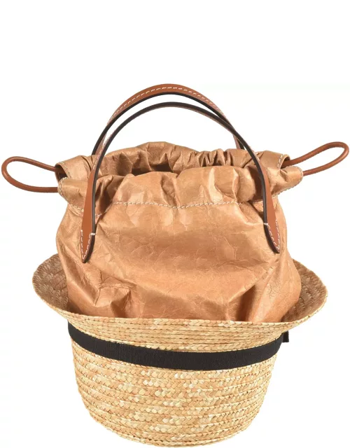 Maison Margiela Weaved Hat Detail Drawstringed Bucket Bag