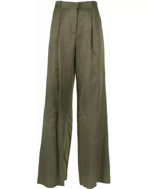 Kaos Military Green High-waisted Wide Leg Trouser