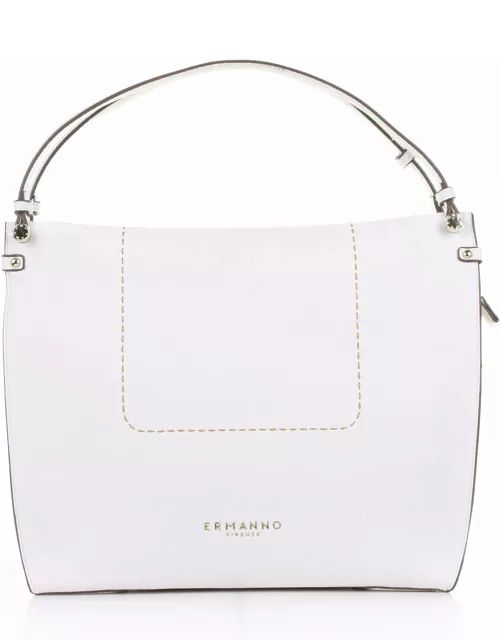 Ermanno Scervino White Petra Shopping Bag In Leather
