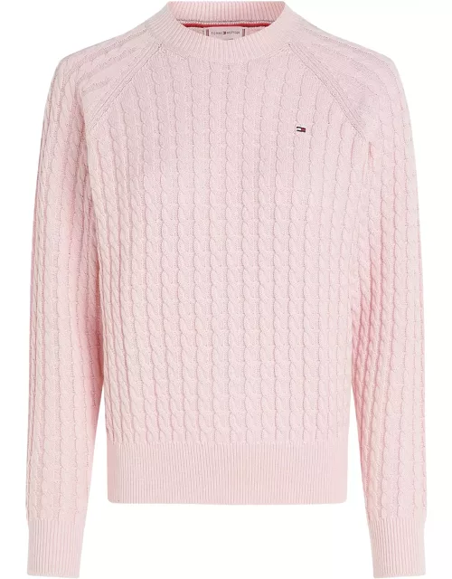 Tommy Hilfiger Pink Relaxed-fit Sweater In Woven Knit