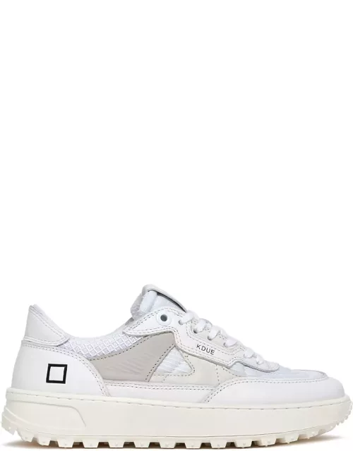 D.A.T.E. White Kdue Sneaker In Leather