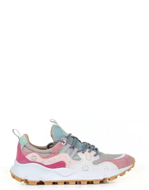 Flower Mountain Yamano Pink Suede And Nylon Sneaker