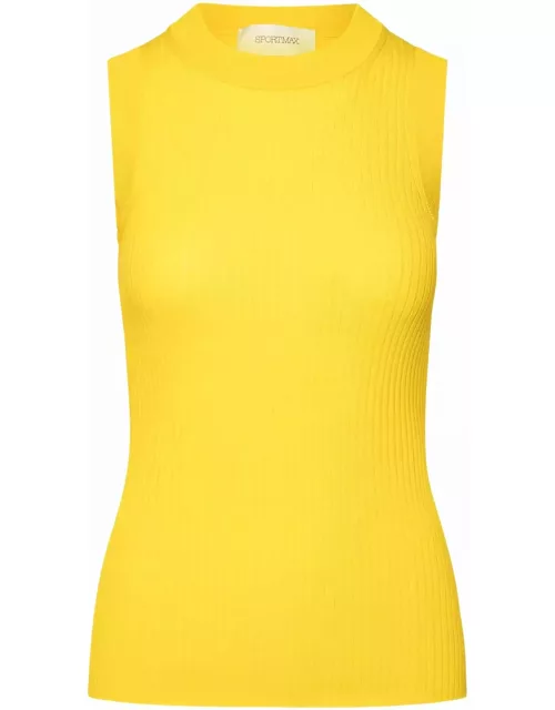 SportMax Yellow Cotton Tank Top
